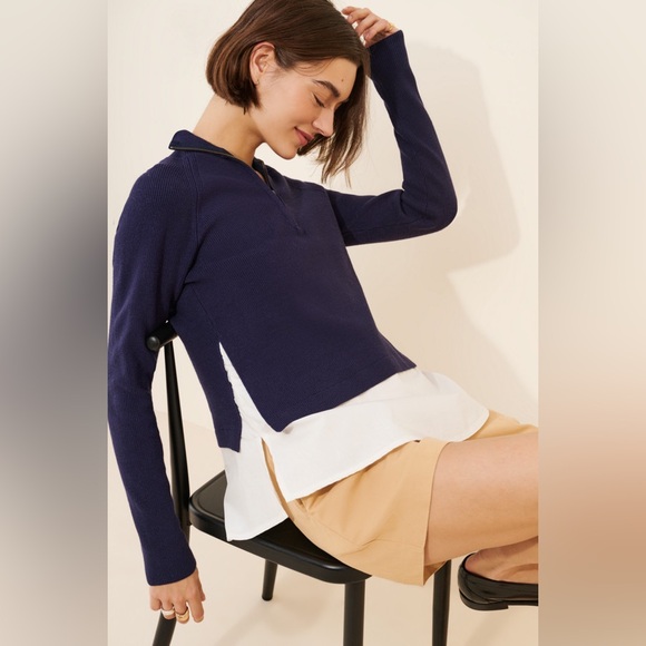 NWT Size XL - Maeve Half-Zip Twofer Mock-Neck Sweater (NWT US$ 128) - Picture 6 of 14